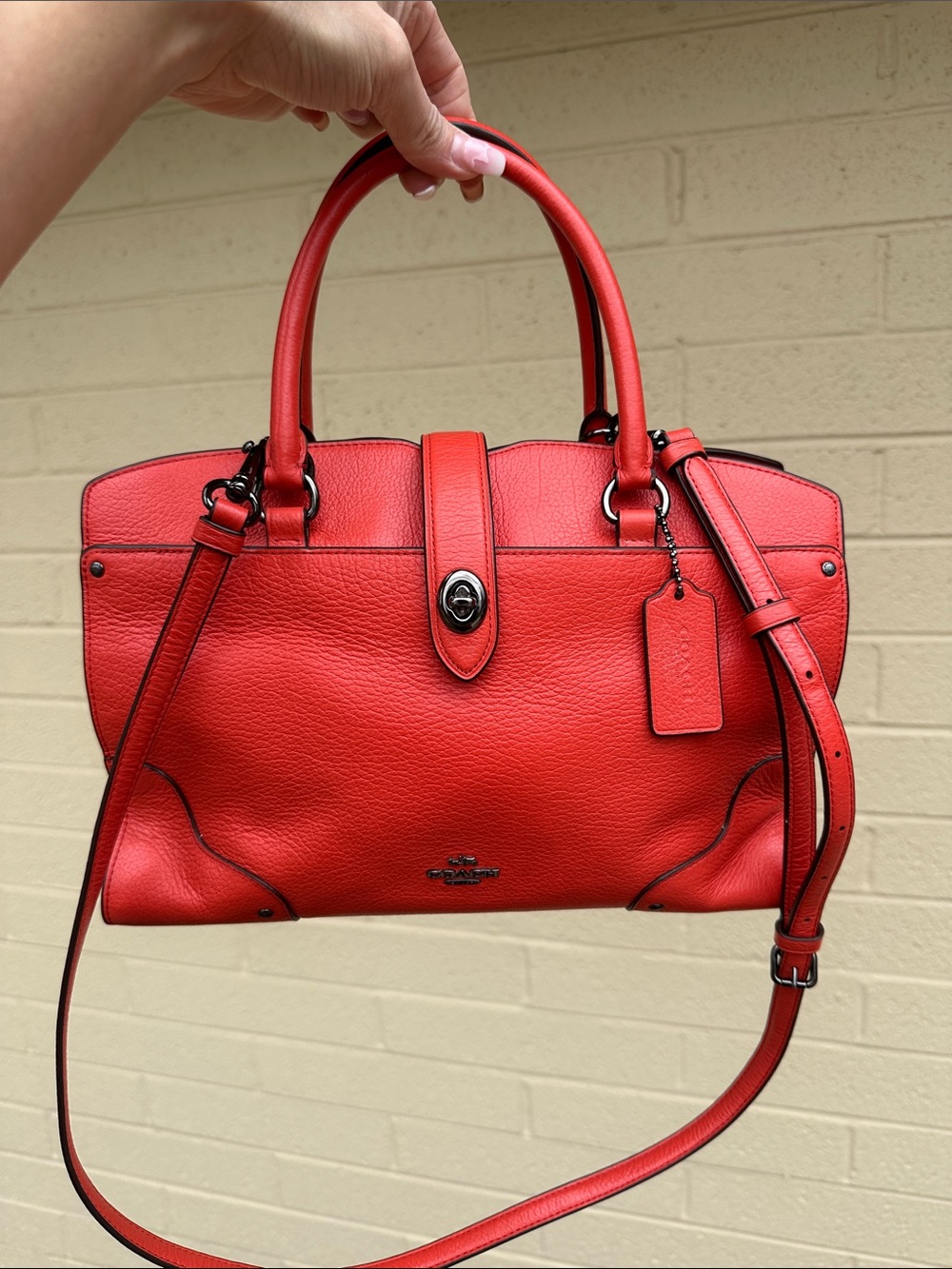 🔥Coach Mercer satchel In flame orange 🔥